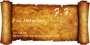 Fai Hermiusz névjegykártya